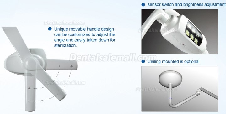 US STOCK!Ceiling-mounted Dental Oral Light Lamp Operating Lamp 6 LED Lens With Arm